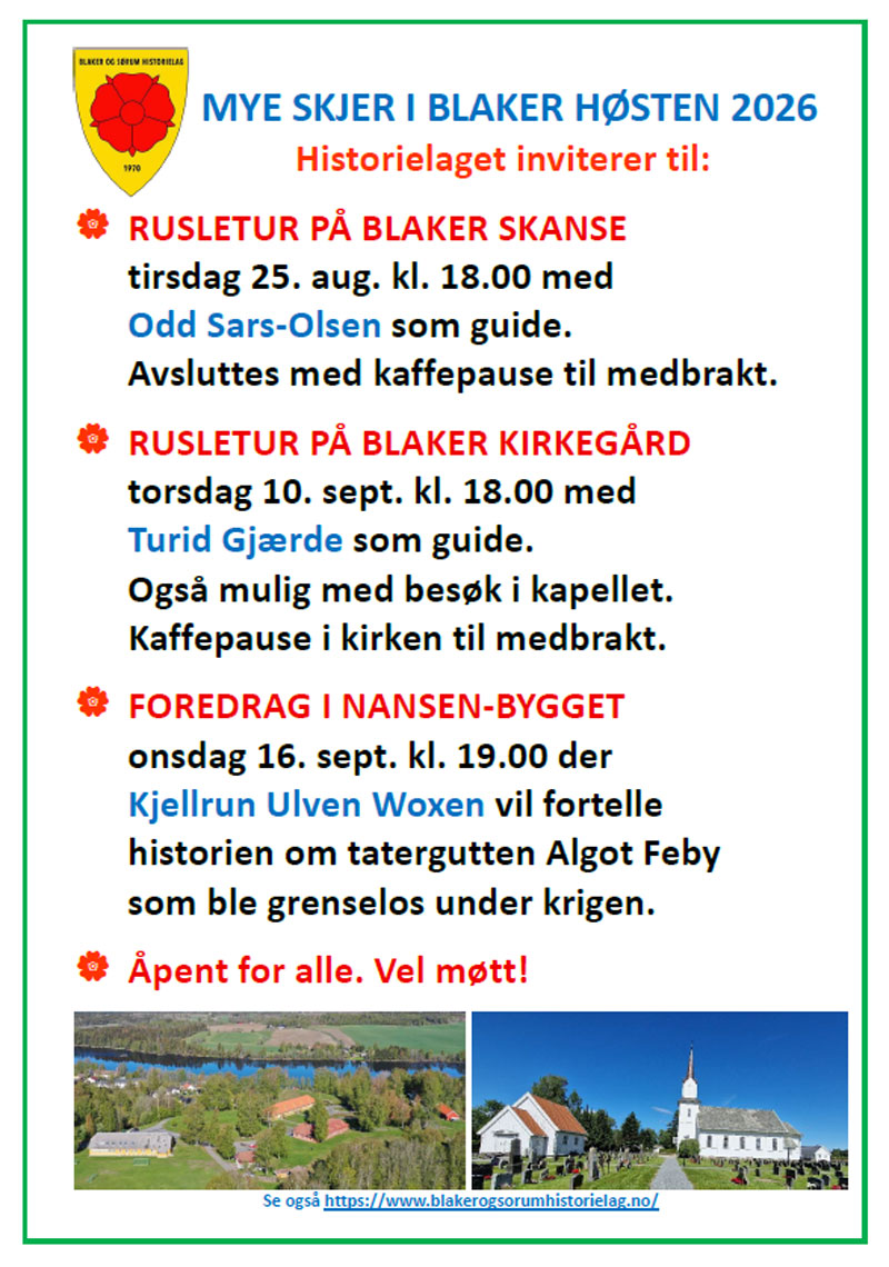 Artikkelbilde til artikkelen Historielaget inviterer til rusleturer og foredrag